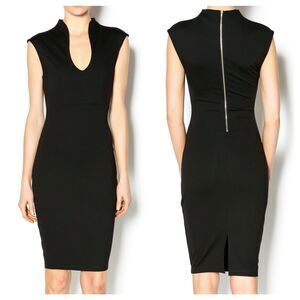 Los Angeles Boutique PRIVY Privately Privileged Black Dress V Neck Midi LBD S